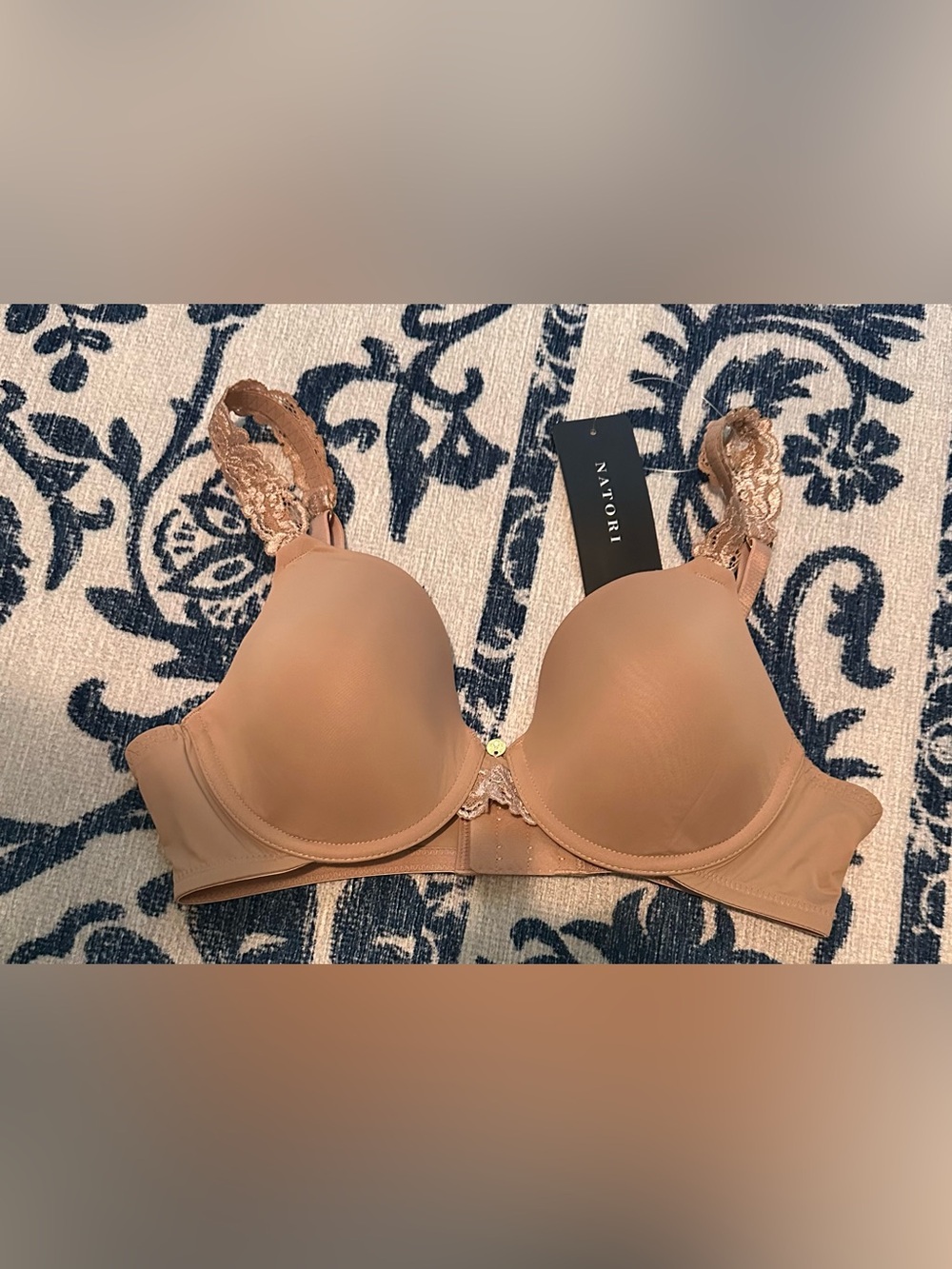 Natori Nude Lace-Trim T-Shirt Bra, 32C